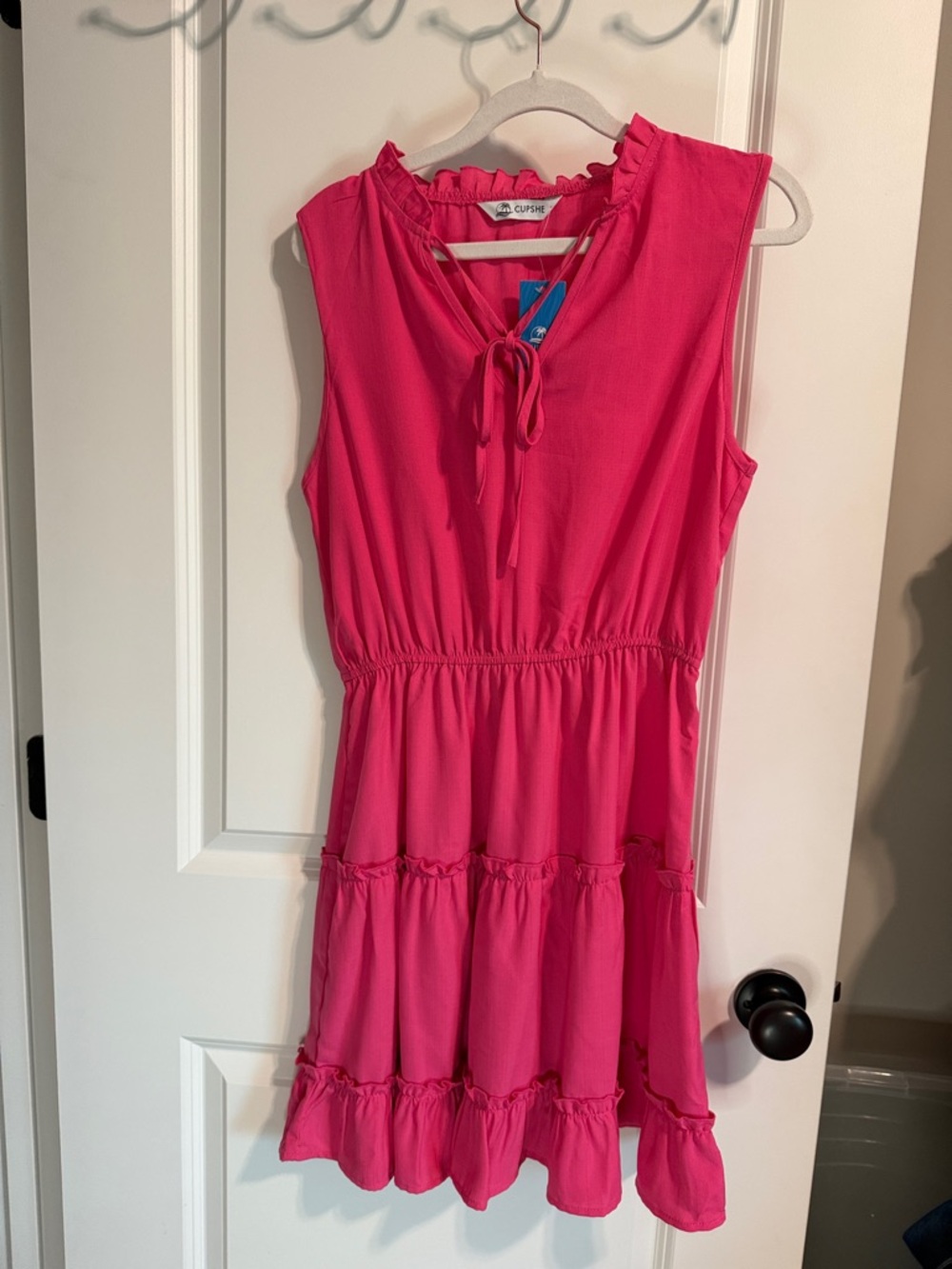 Cupshe Bright Pink Ruffle Trim Blouse